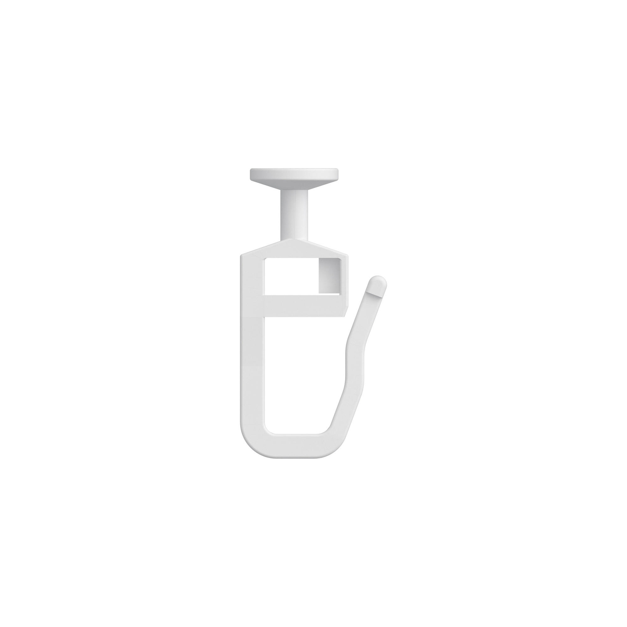 FALTENGLEITER RUNDKOPF 9 MM Ø MIT FALTENHAKEN für Innenläufe / Gardinenschienen bis Nutbreite 5,6 mm, Packung 100 Stück - Weiß, Kunststoff (1.1/2.9/1cm) - INTERDECO