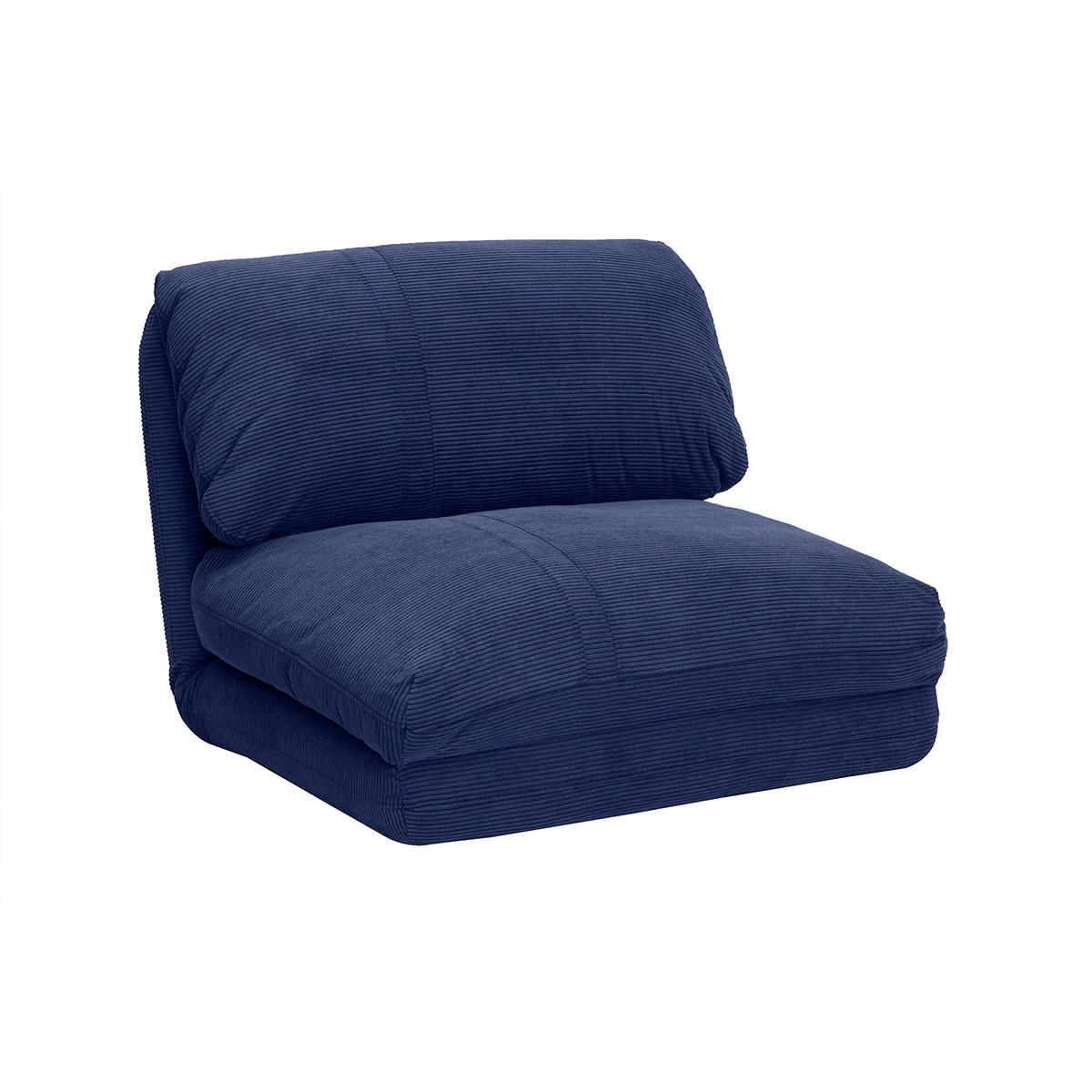 KUSCHELSESSEL 1-Sitzer Cord Dunkelblau Wandelbar SPENCER - Dunkelblau, Textil (82/62/82cm) - Miliboo