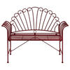 GARTENBANK Burgunderrot Cavinia - Rot, Metall (125/97/46cm) - Beliani