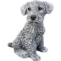 STEINFIGUR Hund Terrier, Frostfest, Steinguss - Grau, Stein (16/24/18cm) - stoneandstyle