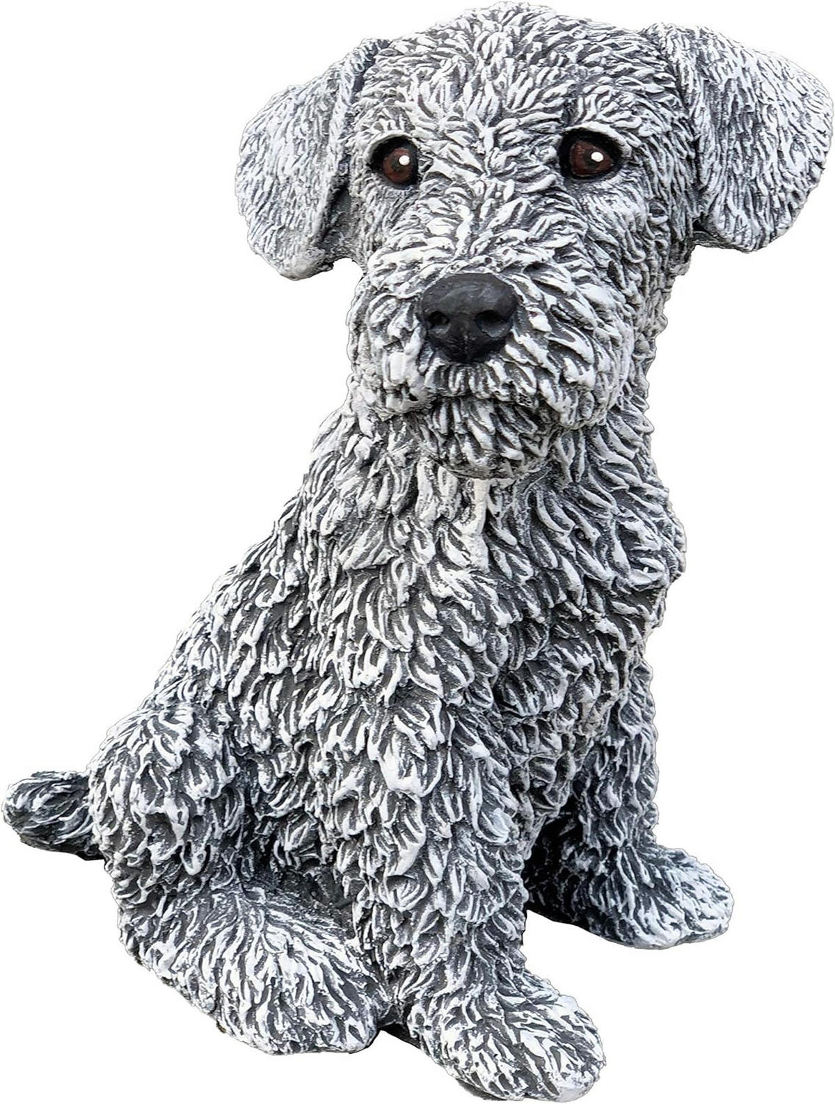 STEINFIGUR Hund Terrier, Frostfest, Steinguss - Grau, Stein (16/24/18cm) - stoneandstyle