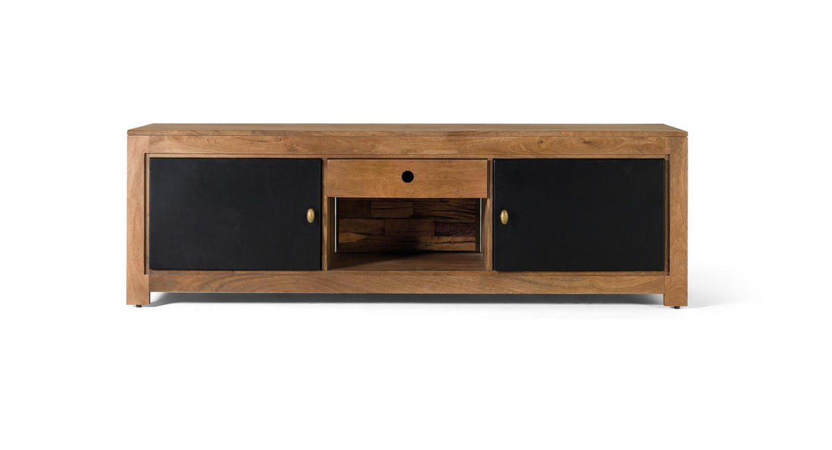 TV-SCHRANK aus Mangoholz und Metall - Braun, Holz (160/50/45cm) - Giner y Colomer