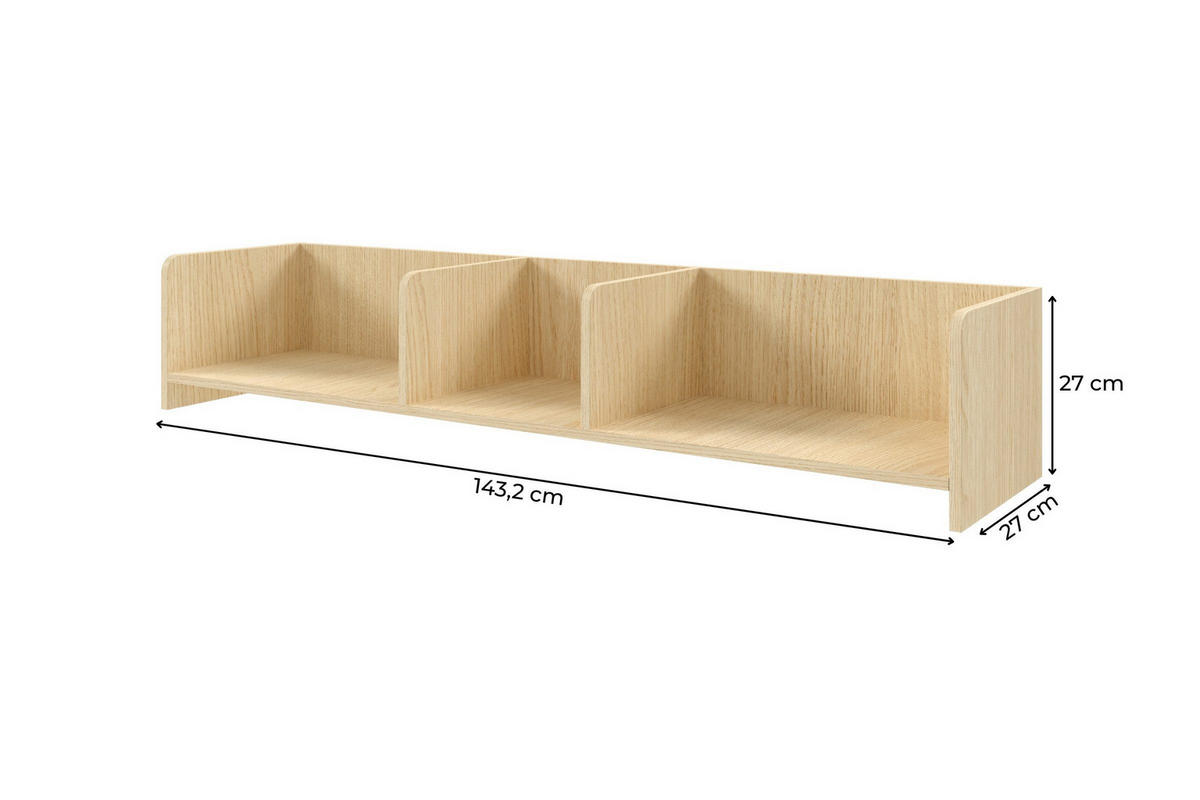 WANDREGAL PAURO 12 143/27/27 cm in Eiche Mavelie / Macadamia - Eichefarben/Beige, Holzwerkstoff (143/27/27cm) - Deine Möbel 24
