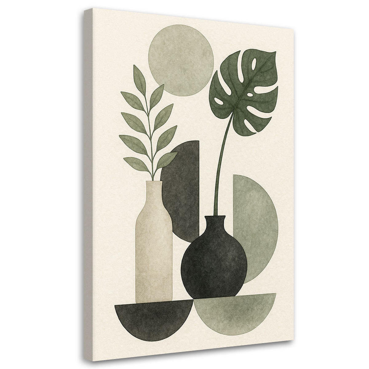 LEINWANDBILD Abstraktion 70x100cm - Grün, Textil (70/100cm) - Feeby