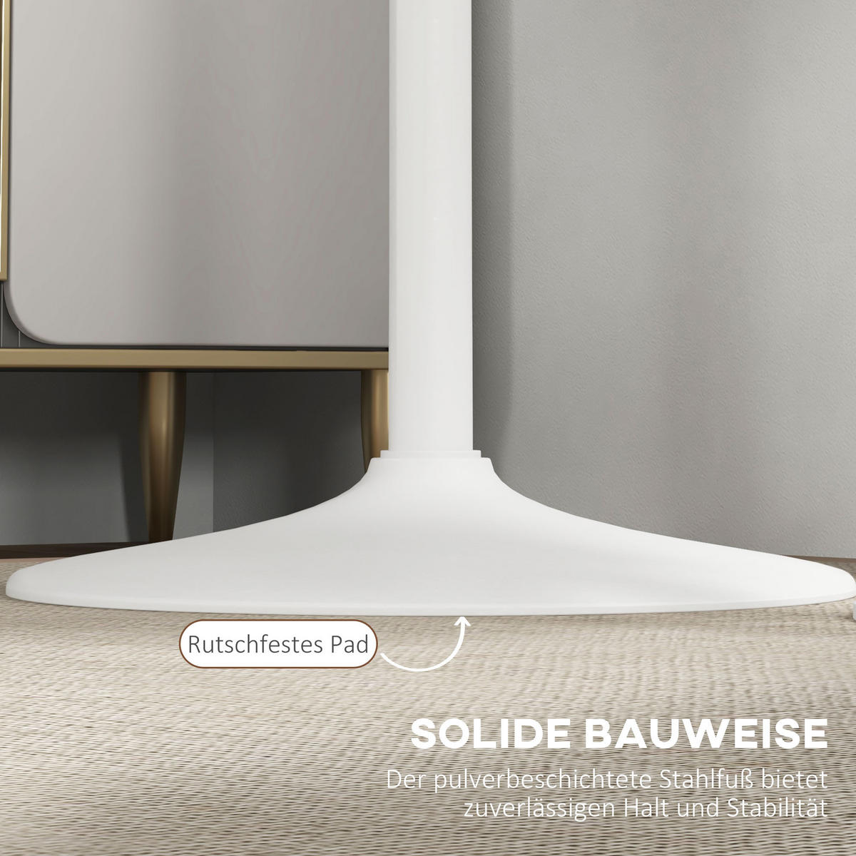 BARTISCH, MDF, Stahl, Weiß - Weiß, Kunststoff (60/102/60cm) - HOMCOM