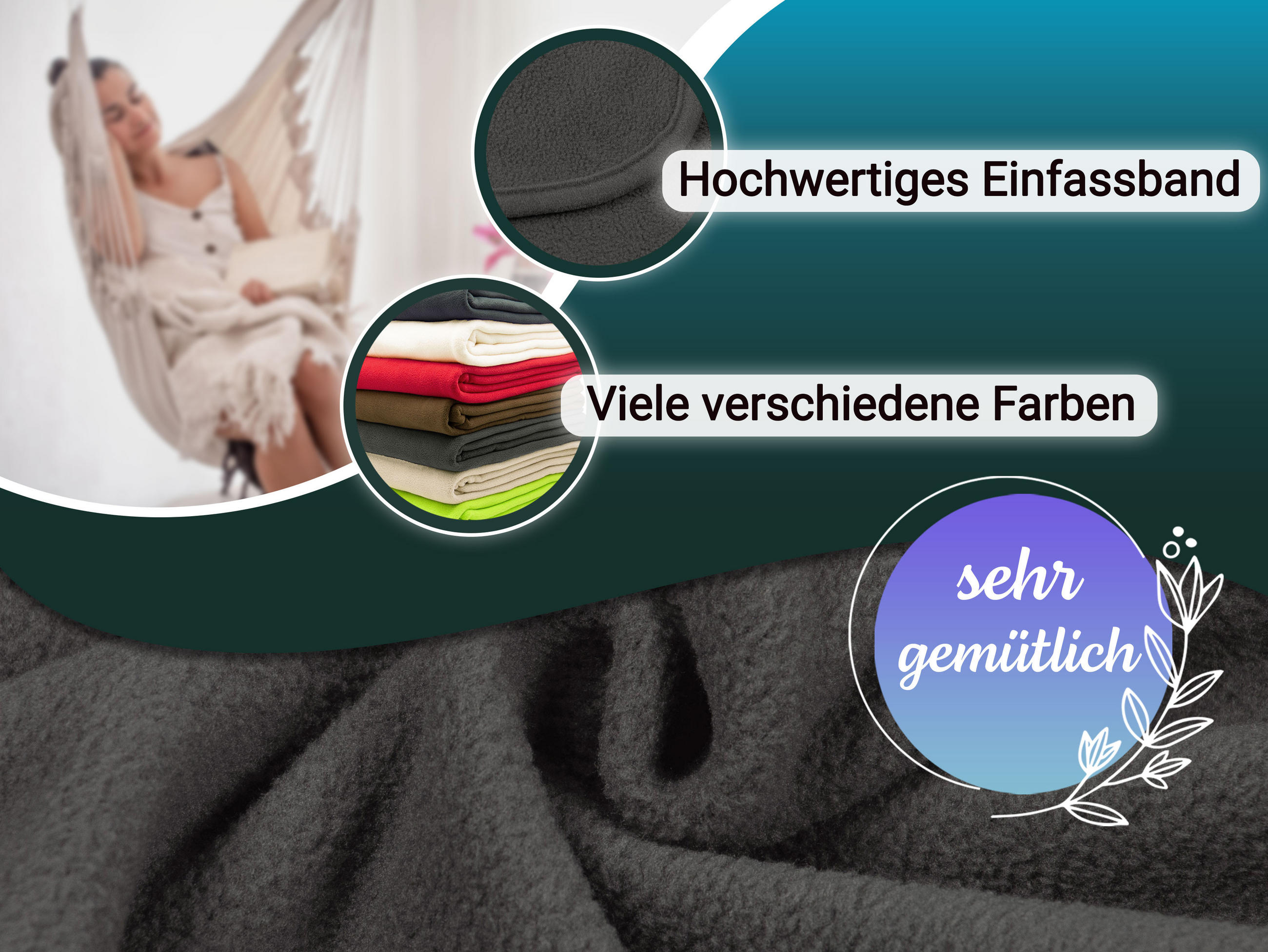 Thumbnail - Zollner Kuscheldecke,, Anthrazit, Textil, 130x170 cm, Wohntextilien, Decken, Kuscheldecken