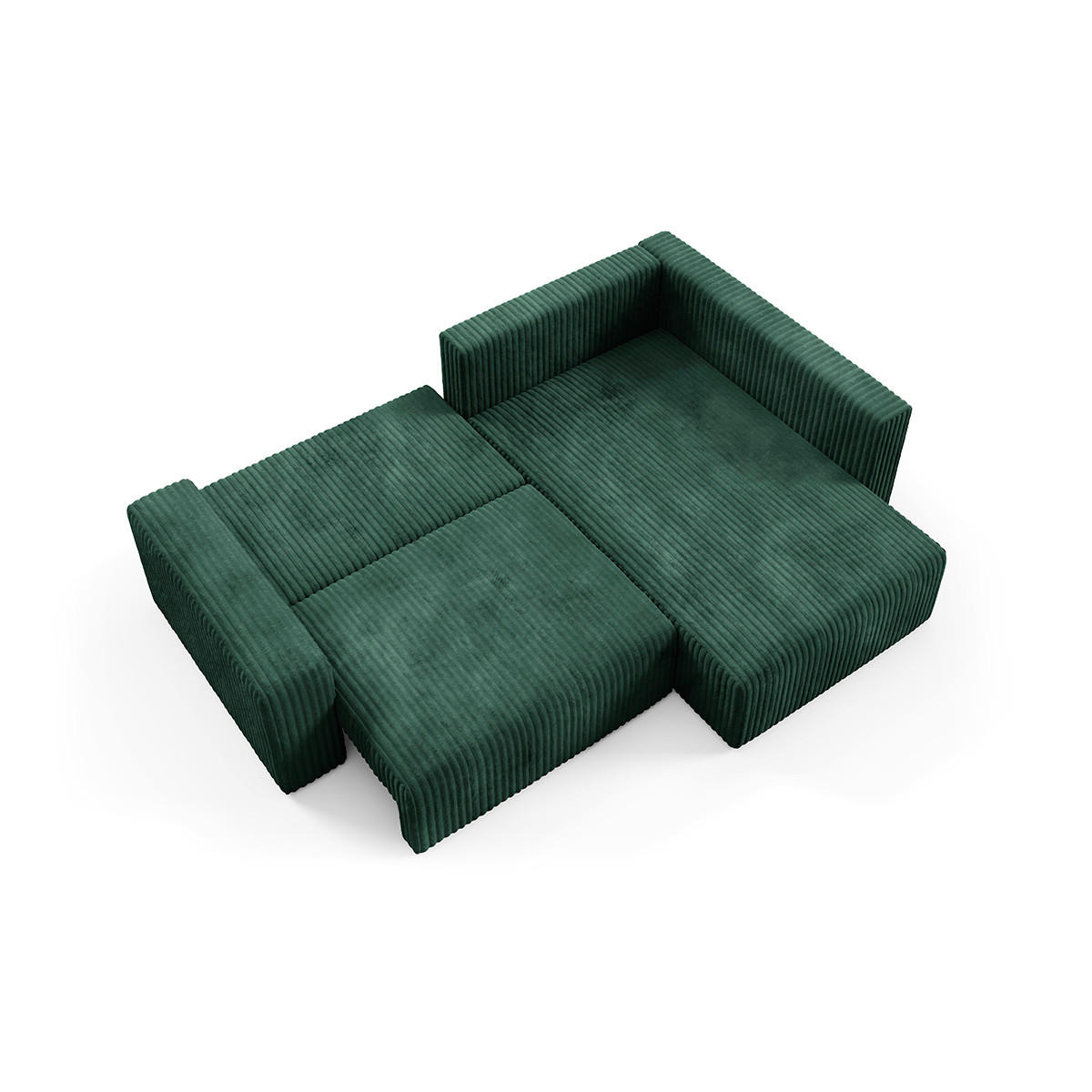 ECKSOFA Angela 4 Sitzplätze Tannengrün - Grün, Holz (245/182cm) - Petits-meubles