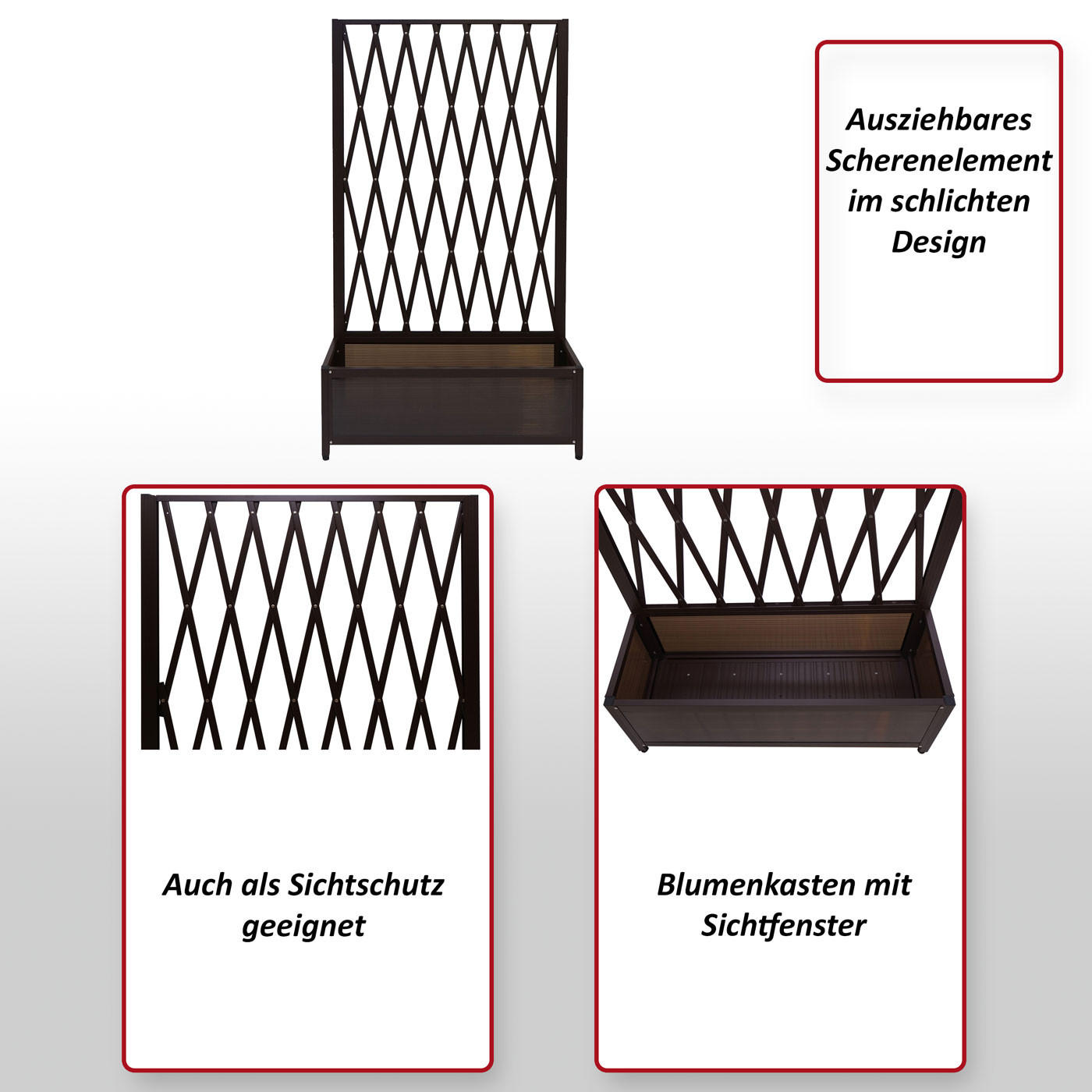 RANKGITTER ALU STAHL Braun - Braun, Metall (90/152/35cm) - MCW