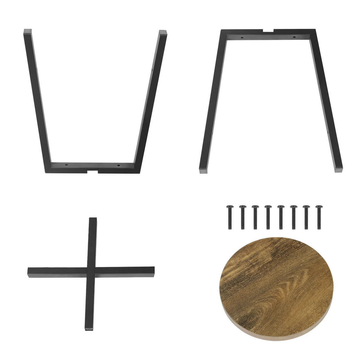 KÜCHENHOCKER im Vintage-Design 29,5 x 29,5 x 46 cm Schwarz/Holzoptik 2er-Set - Schwarz, Metall (29.5/46/29.5cm) - Meubliv