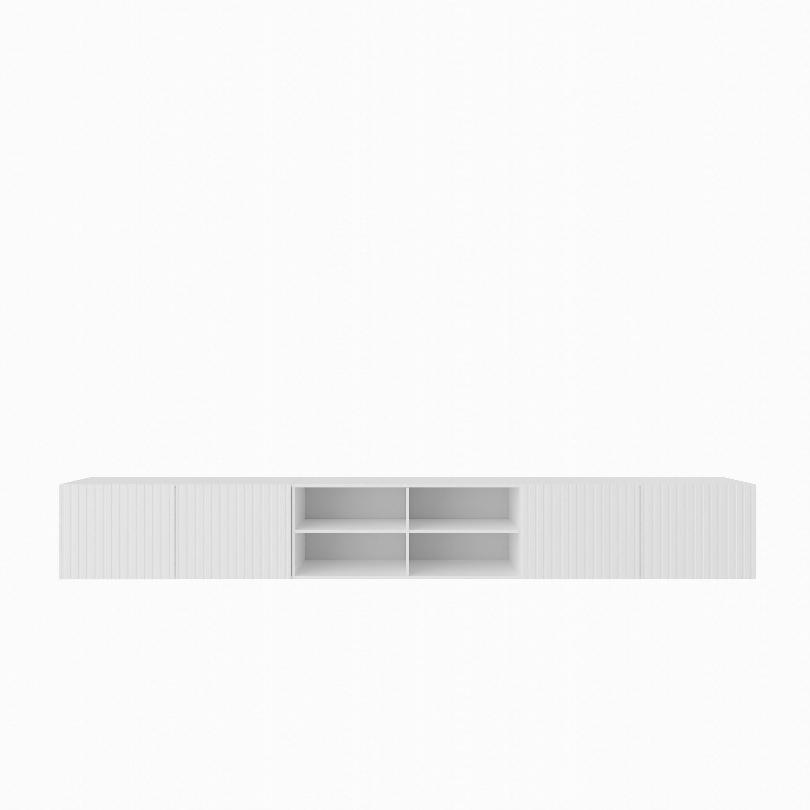 LOWBOARD LIVO 300/41/40 cm, Hängender TV-Schrank Weiß - Weiß, Holzwerkstoff (300/41/40cm) - MASSENO