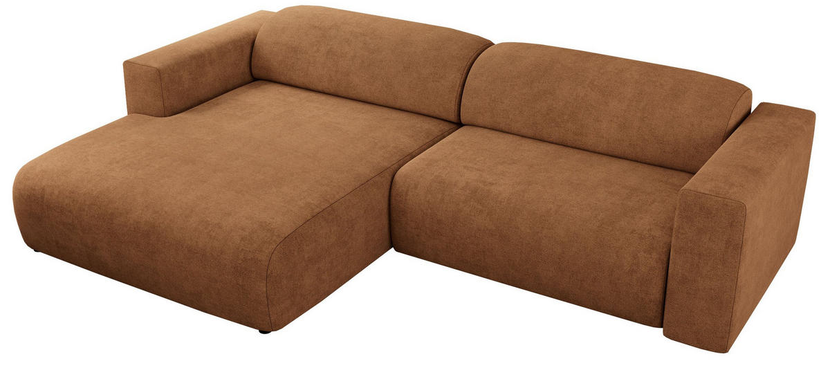 ECKSOFA PASADENA Orange Struktur - Links Seite - Schwarz/Orange, Kunststoff/Textil (288/180cm) - MKS