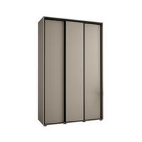 SCHWEBETÜRENSCHRANK 235,2/150/45 3-türig - Kaschmir/Schwarz, Holz/Metall (150/235.2/45cm) - MÖBEL KRYSPOL