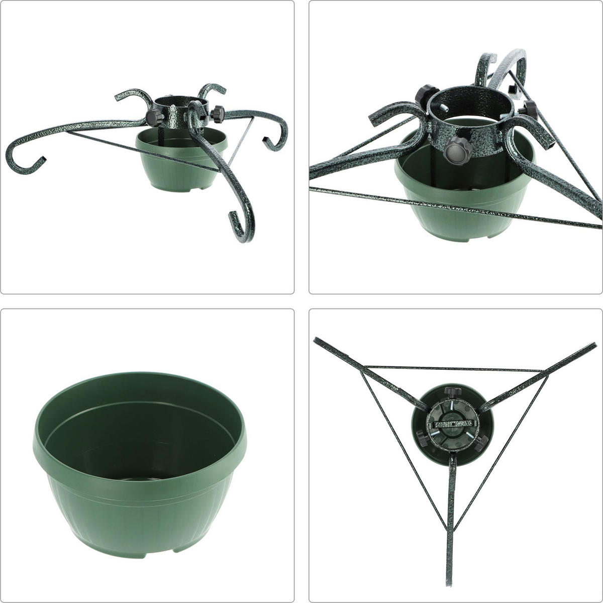 KADAX Weihnachtsbaumständer 2 m Weihnachtsbaumständer aus Metall mit Schale - Grün, Kunststoff/Metall (17.5cm) - KADAX