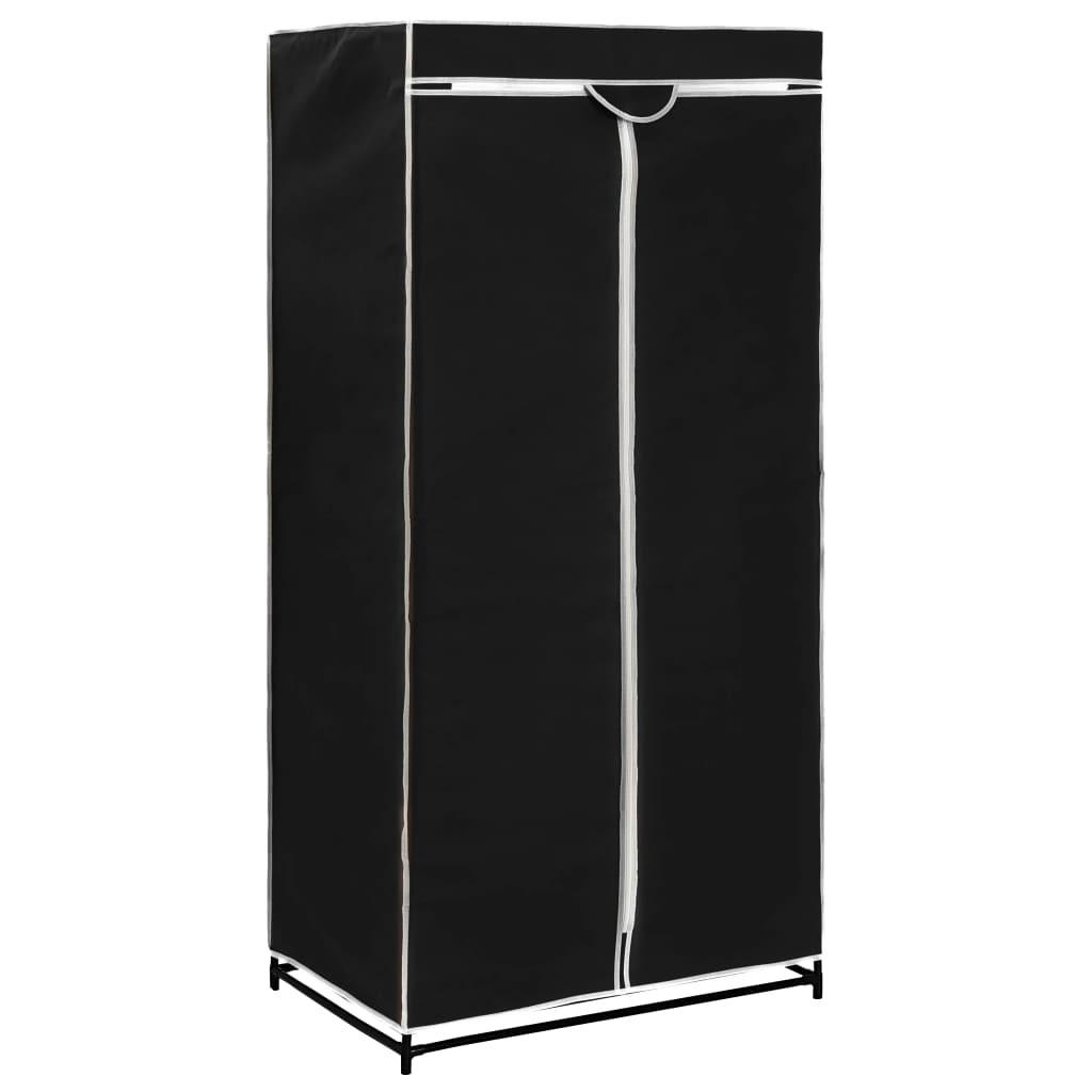 vidaXL Stoffschrank Schwarz 75x160x50 cm