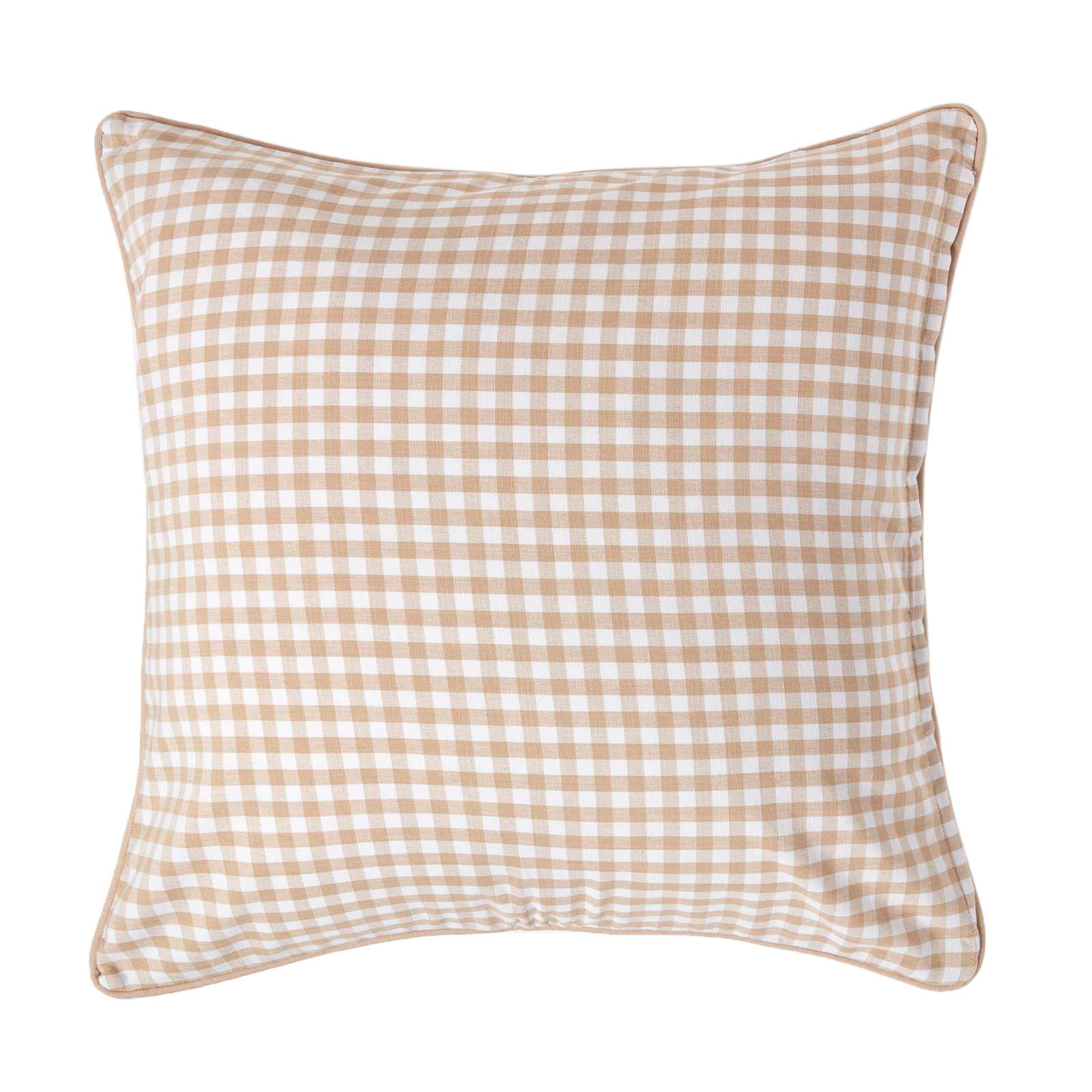 KISSENHÜLLE Vichy-Karo 60/60 cm, 100% Baumwolle - Beige, Textil (60/60cm) - Homescapes