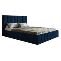 POLSTERBETT 180x200 Moris mit Kopfteil, Bettkasten Lattenrost, Blau - Blau, Holz/Textil (180/200cm) - Emporius