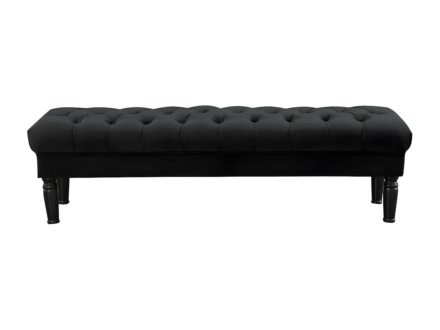 SITZBANK - 1 Person - Samt, Stoff - Schwarz - RINALDO - Schwarz, Textil (160/46/50cm) - Vente-Unique