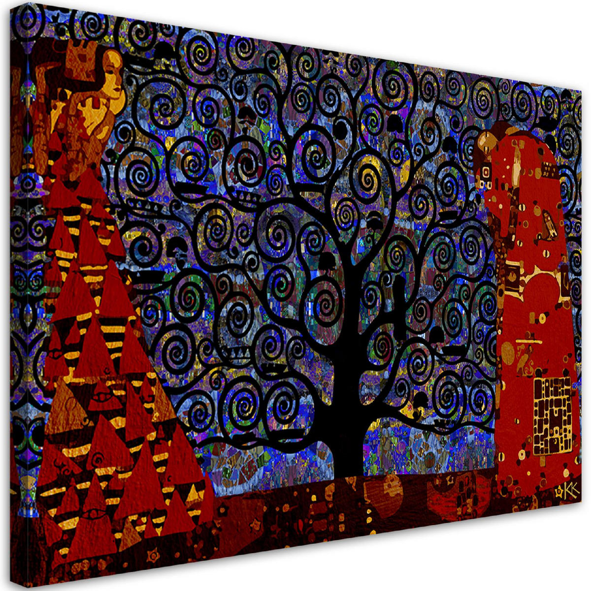 WANDBILD g.klimt baum des lebens abstrakt - Multicolor, Textil (60/40cm) - Feeby