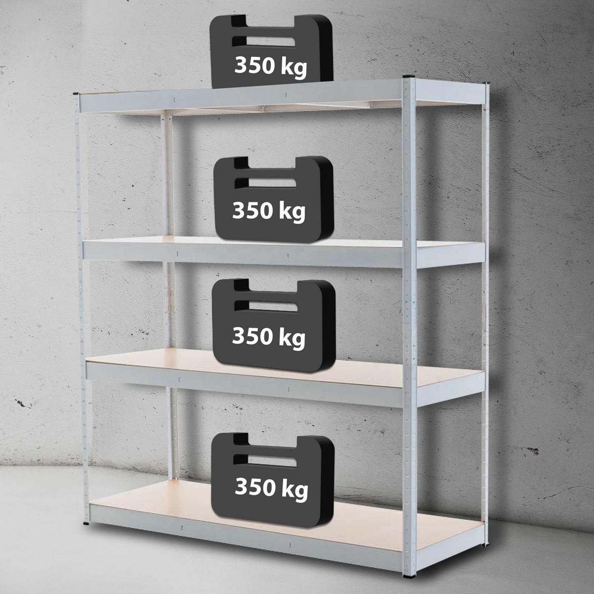 LAGERREGAL 160/60 cm Metall Weiß - Weiß, Metall (160/180/60cm) - CLP