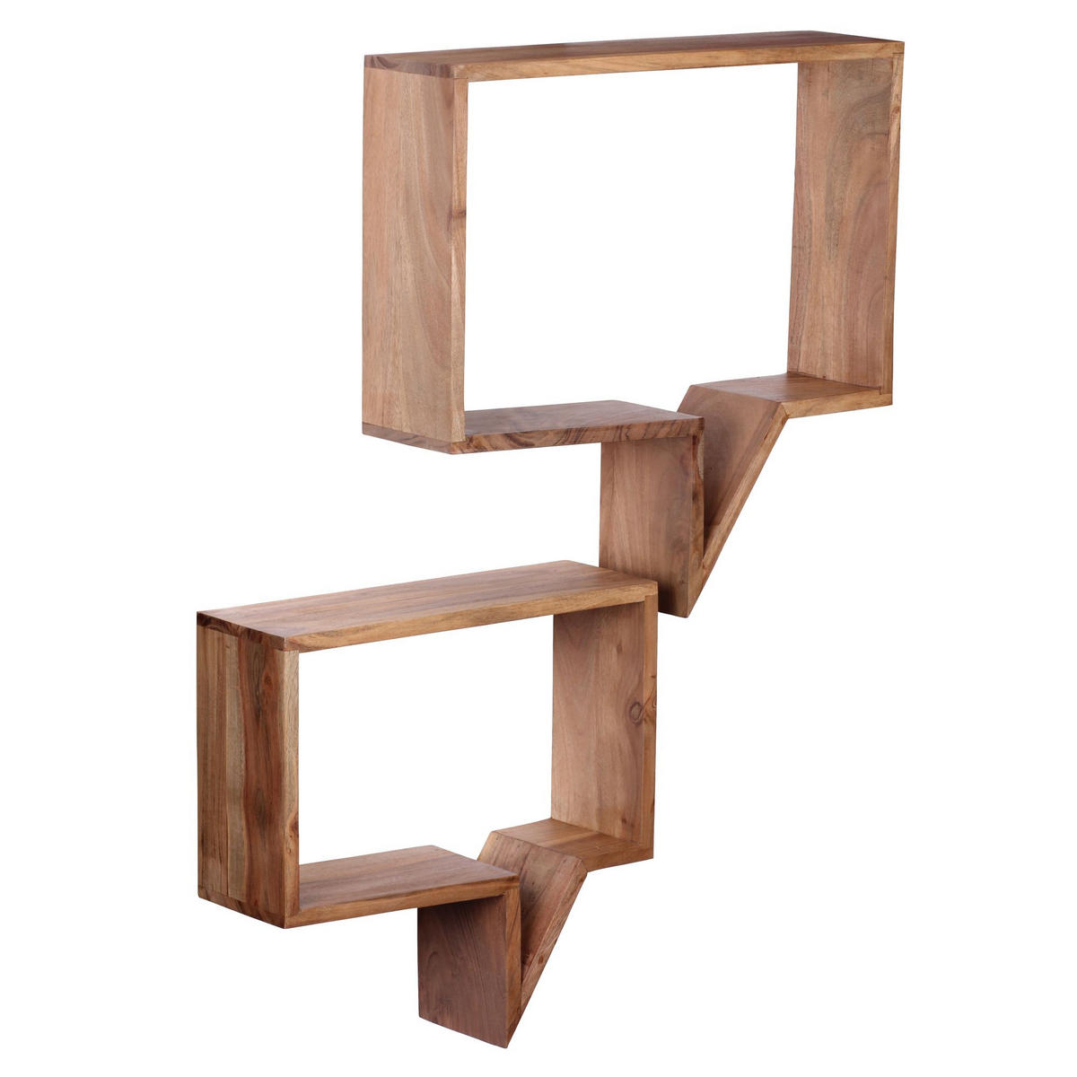 WANDREGAL Set MUMBAI Massivholz Hängend Landhausstil, Akazie 50x13x49 cm - Akaziefarben, Holz (50/49/13cm) - KADIMA DESIGN