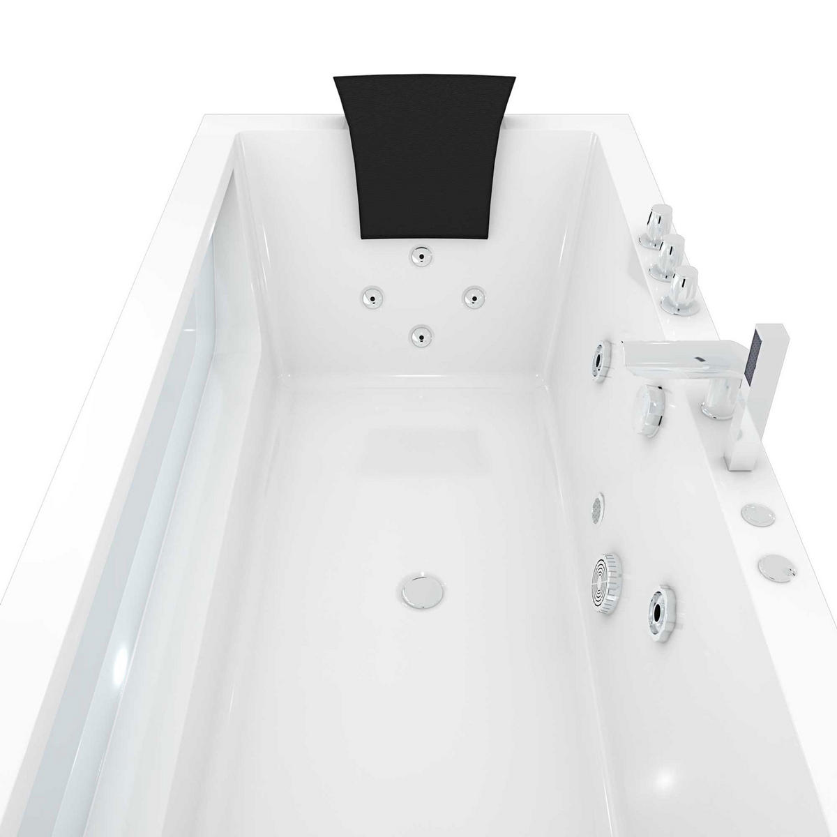 WHIRLPOOL Pool Badewanne Wanne W83-TH-B - Weiß, Glas/Kunststoff (90/55/180cm) - AcquaVapore by Sandra Jentho