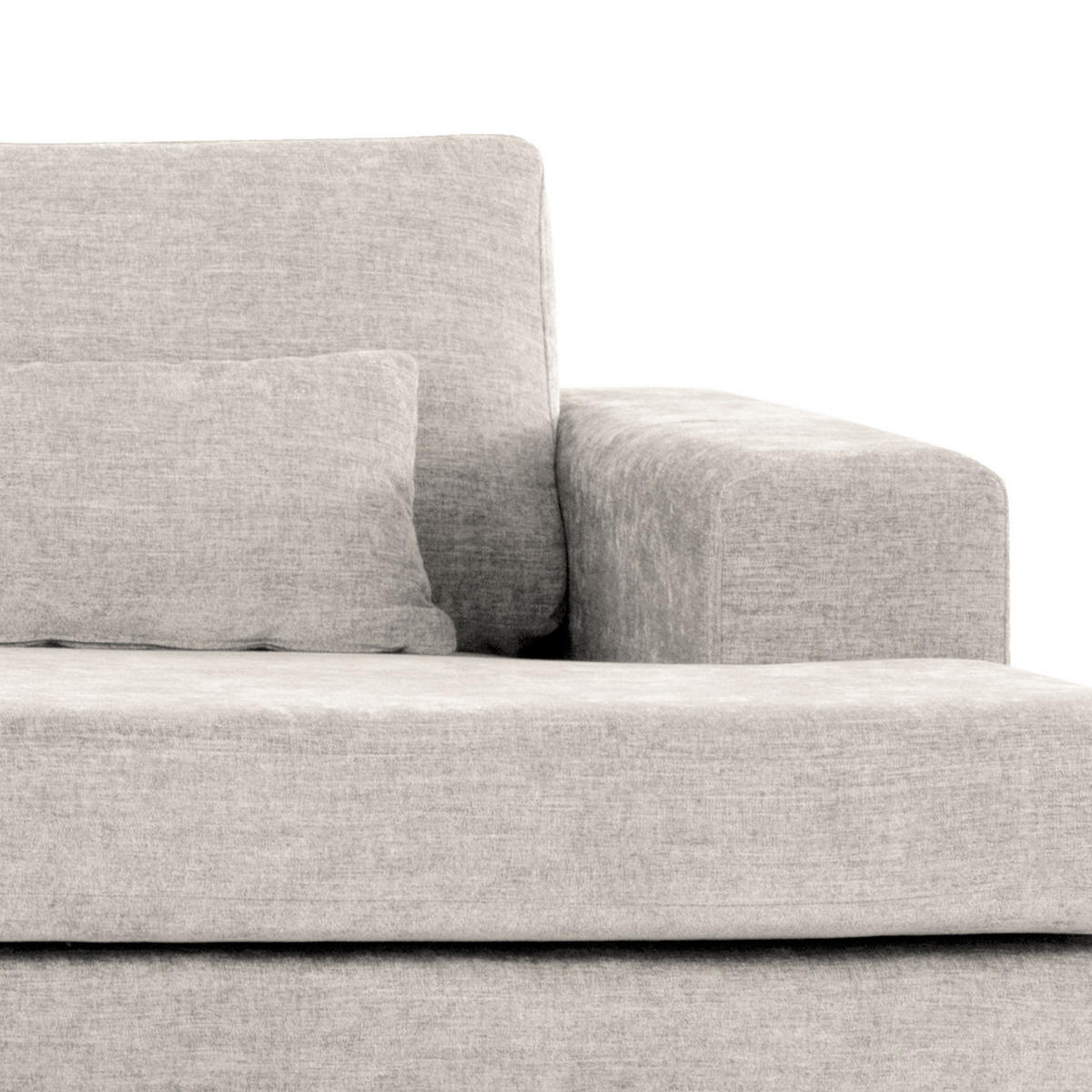 WOHNLANDSCHAFT mit Longchair - Eichefarben/Grau, Eichenholz/Textil (371/81/219cm) - home24