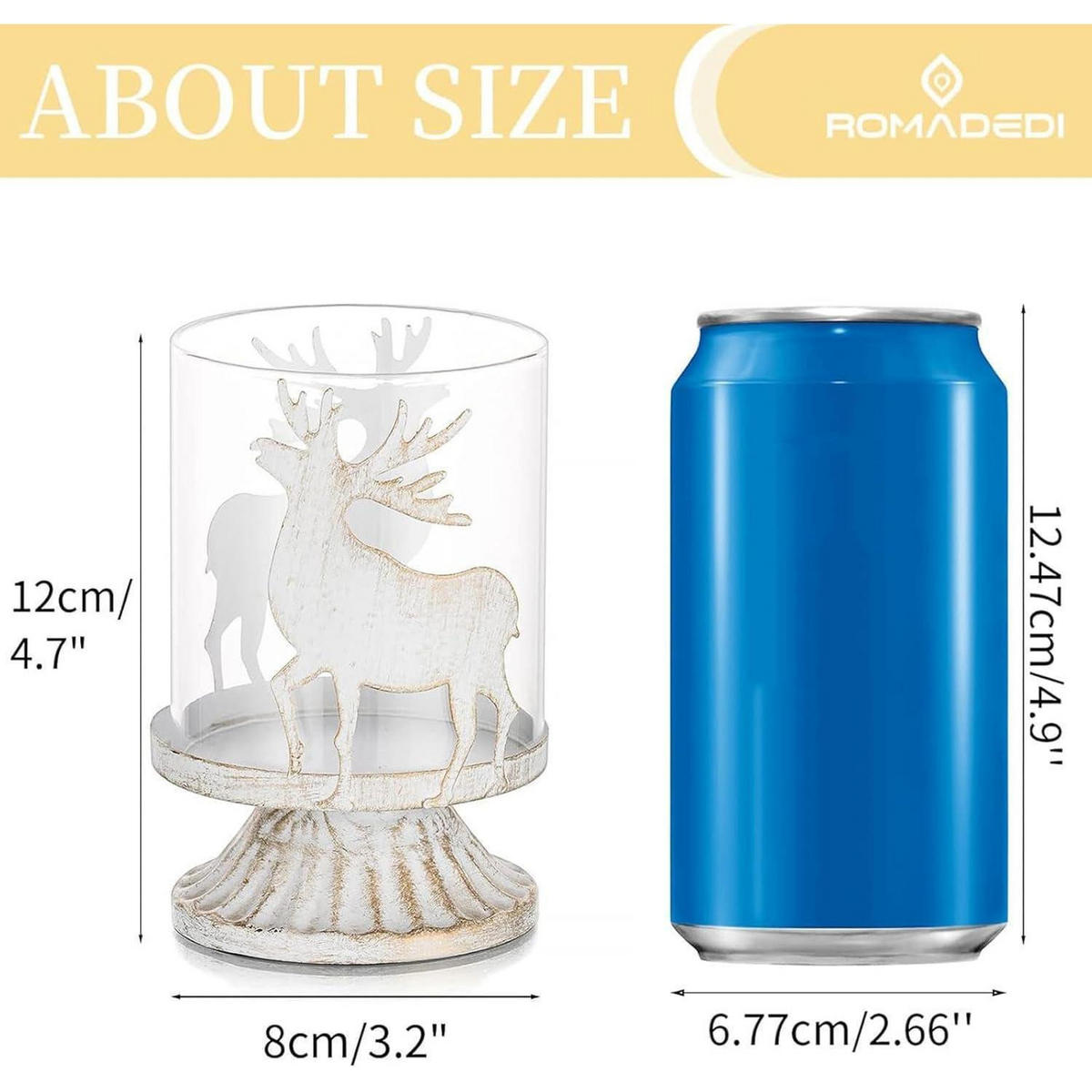 KERZENSTÄNDER 2er Set Rentier Landhausstil Weiß 12 cm - Weiß, Metall (10/10/20cm)