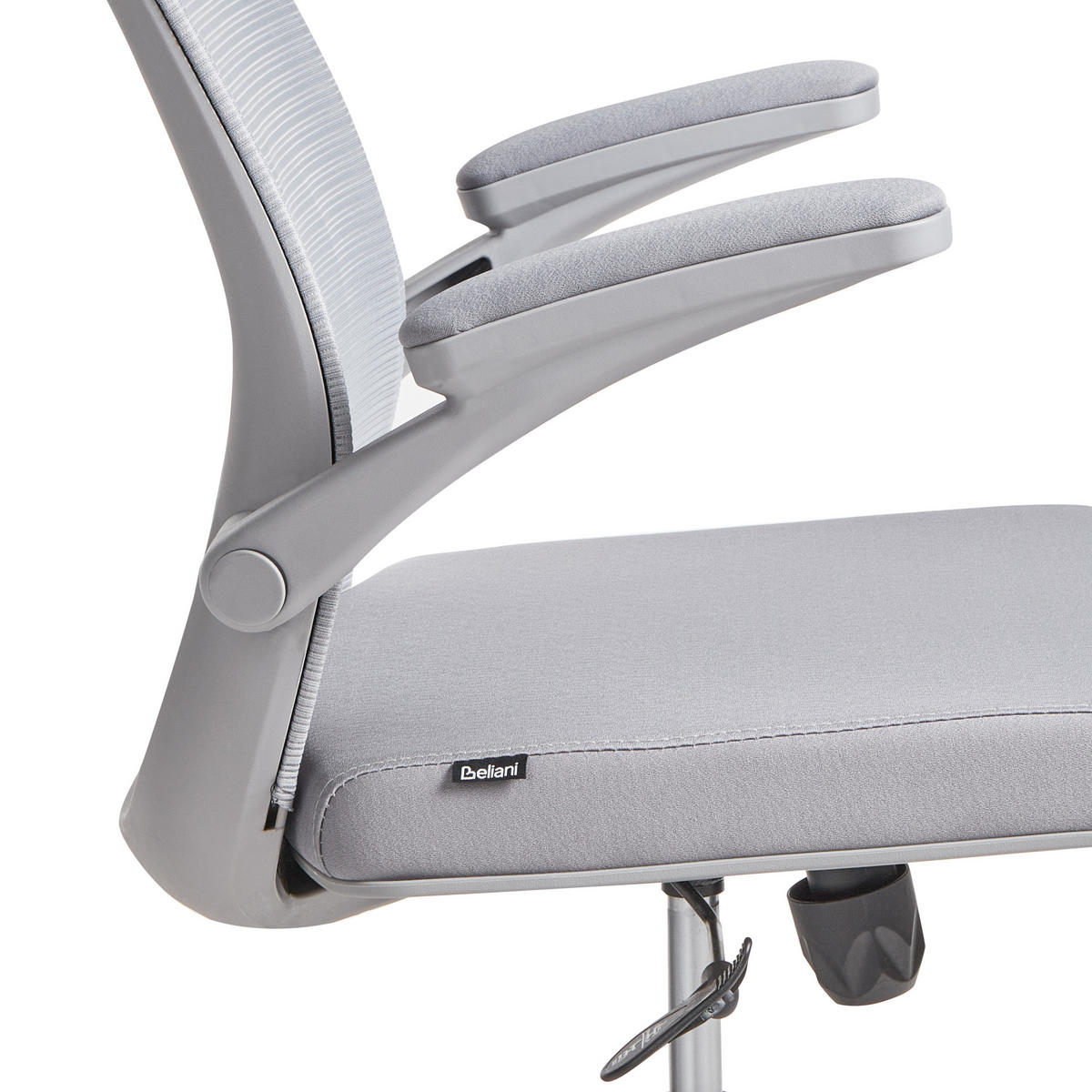 BÜROSTUHL Stoff Grau Overlord - Grau, Textil (49/100/63cm) - Beliani