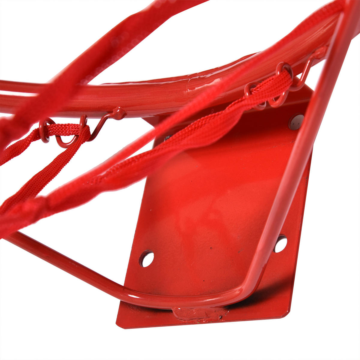 BASKETBALLKORB mit Netz Basketballnetz Metallrohr Rot+Blau+Weiß ø46 cm - Rot, Metall (1.6/46cm) - HOMCOM