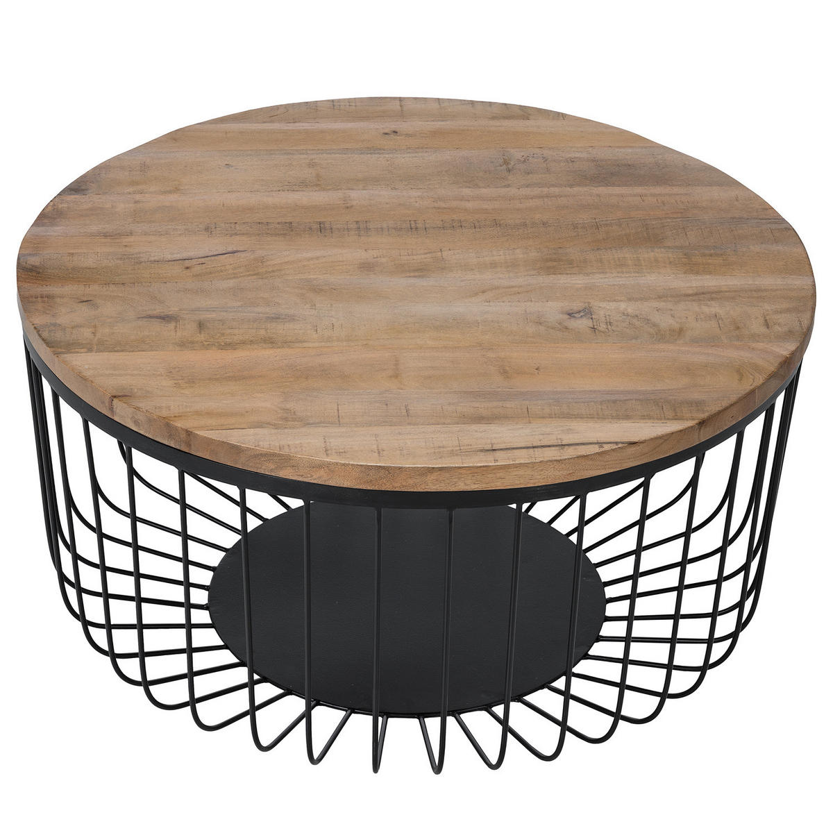 HOME24 Couchtisch ROWER - Schwarz/Braun, Holz/Metall (79/79/40cm) - home24