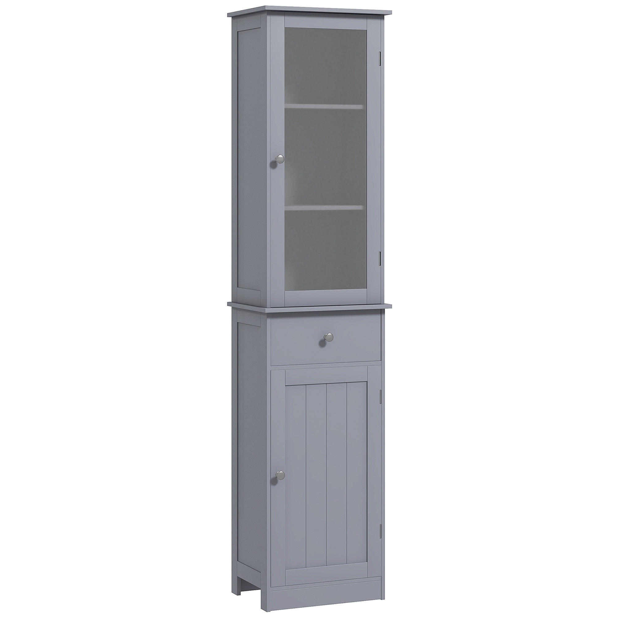 HOCHSCHRANK DE-12531 mit Acrylglastür und Schublade Grau - Grau, Holzwerkstoff (27/171.5/40cm) - ComfortXL