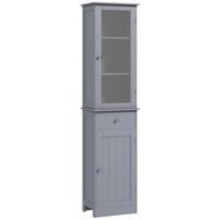 HOCHSCHRANK DE-12531 mit Acrylglastür und Schublade Grau - Grau, Holzwerkstoff (27/171.5/40cm) - ComfortXL