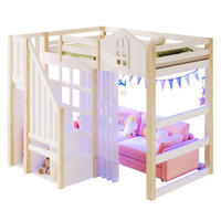 HOCHBETT 90/200 cm, Weiß/Natur mit LED und Ablageleiter - Weiß, Holz (90/200cm) - MIVRAY