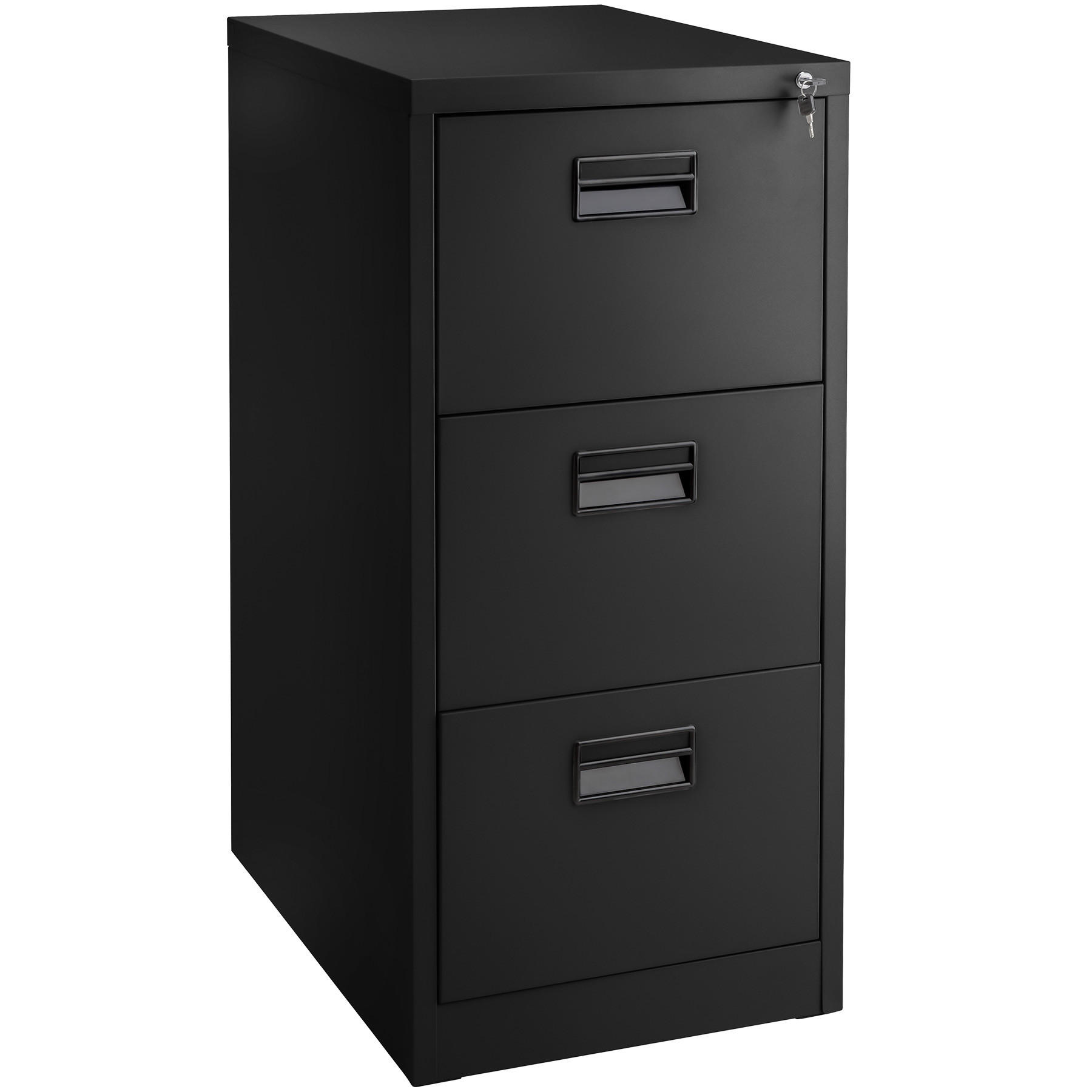 AKTENSCHRANK ,62,4 x 46 x 102,8 cm,schwarz - Schwarz, Metall (46/102.8/62.4cm) - tectake