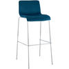 BARHOCKER Samt Blau - Chromfarben/Blau, Textil/Metall (43/100/48cm) - CLP