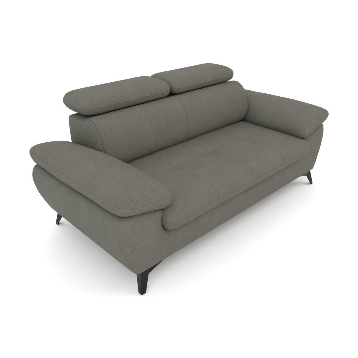 2,5-SITZER Karlstad Flachgewebe Grün verstell. Kopfstützen B 194 cm - Jadegrün, Kunststoff/Textil (194/84/100cm) - foamnova