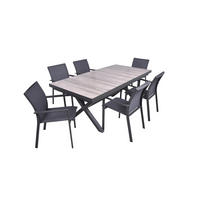 GARTEN-SITZGRUPPE Jana 7-teilig Gartenmöbel-Set - Grau, Metall - DELUKE