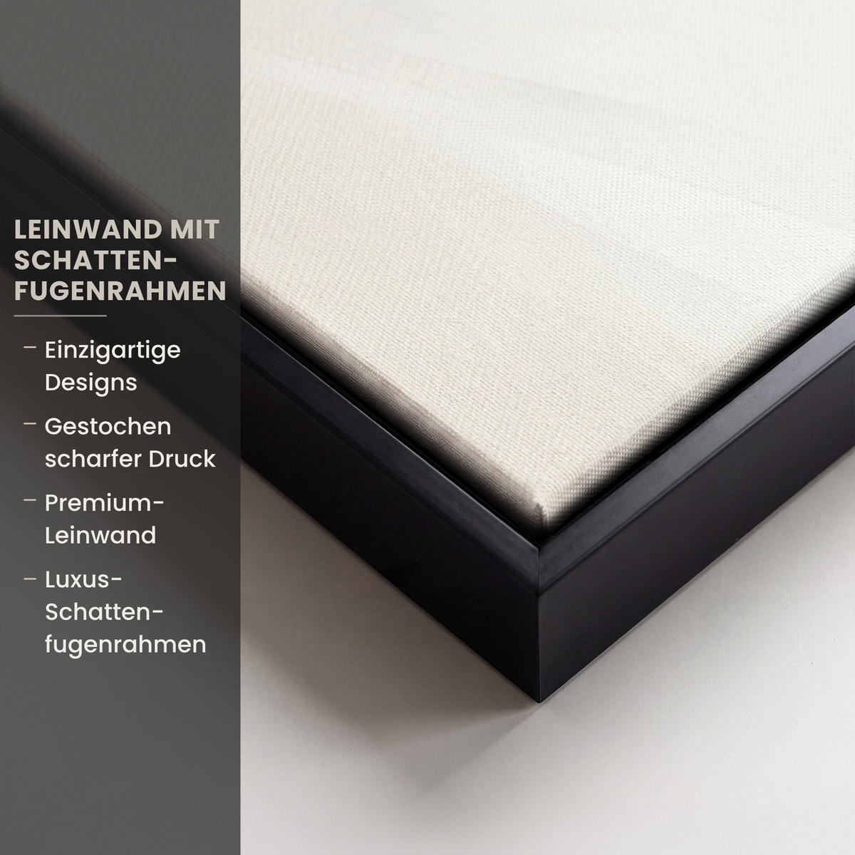 LEINWAND Bilder mit Rahmen - Blume - Beige - Farbe - Schatten - 90x60 - Creme, Textil (90/60cm) - MuchoWow
