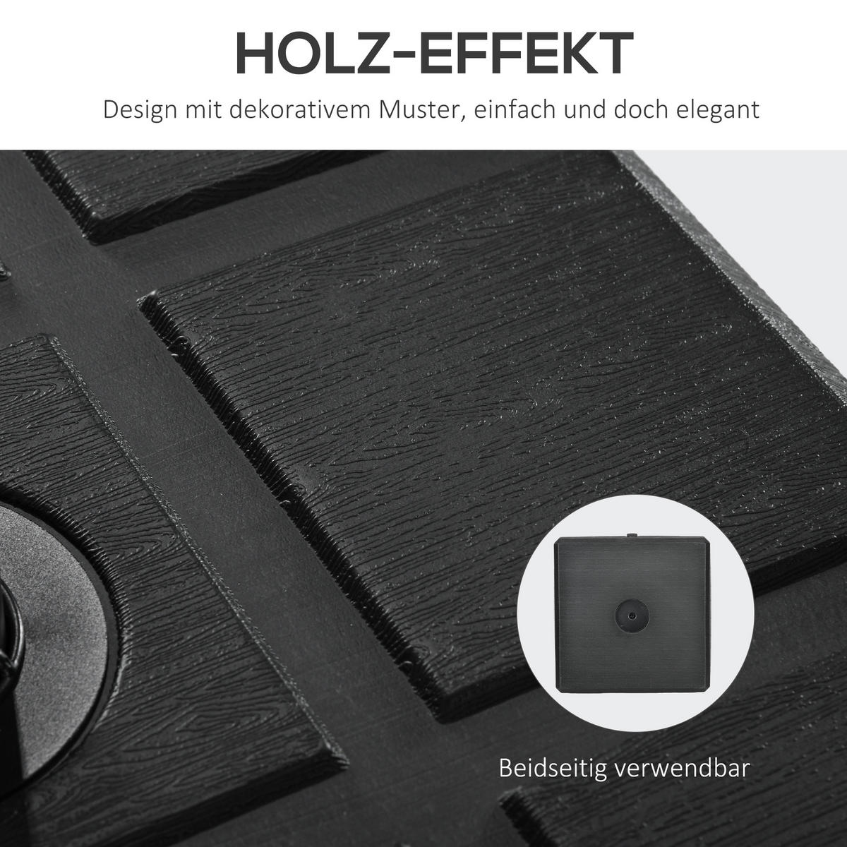 SONNENSCHIRMSTÄNDER bis 40 kg befüllbar - Schwarz, Kunststoff (49/49cm) - Outsunny