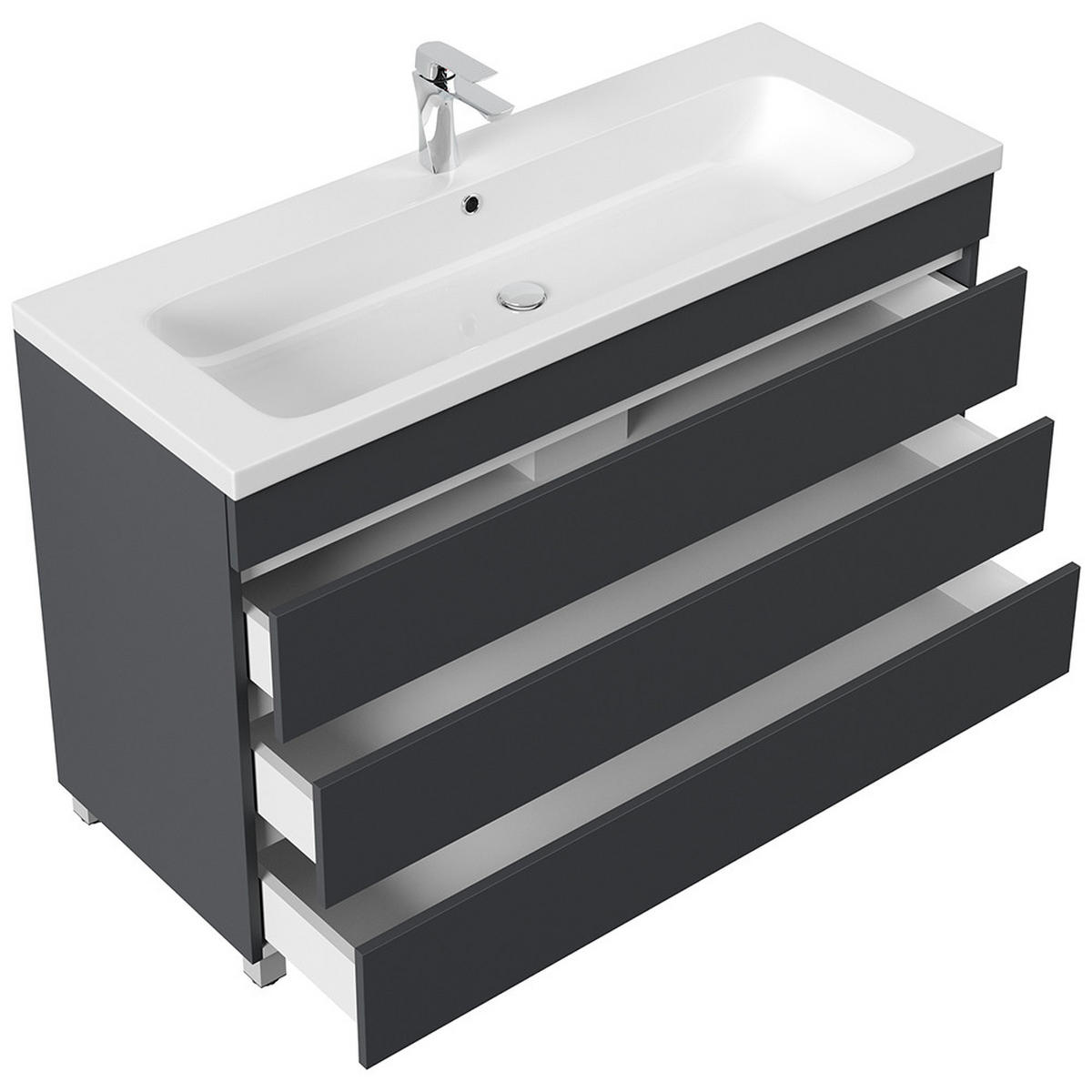WASCHTISCH Frome-02 - Grau, Holzwerkstoff (120/85/46cm) - Lomado