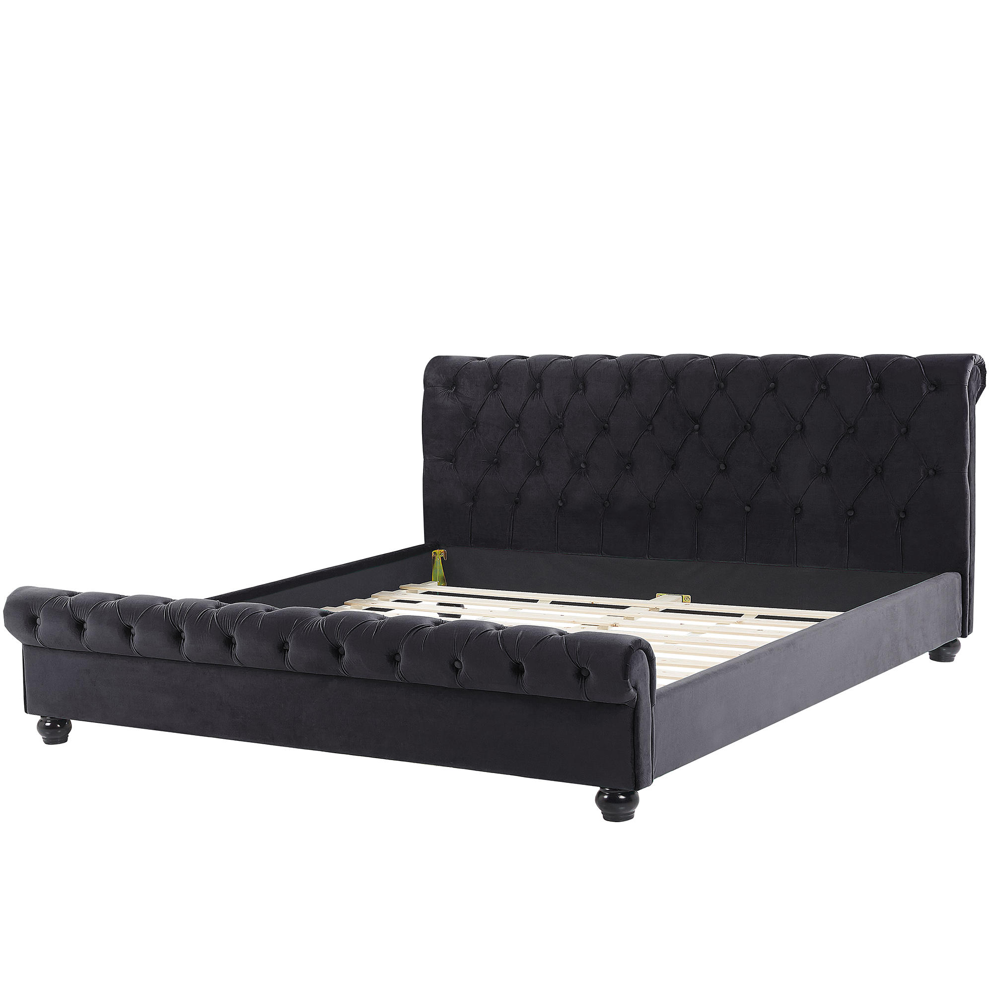 POLSTERBETT 180/200cm Schwarz Avallon - Schwarz, Textil (180/200cm) - Beliani
