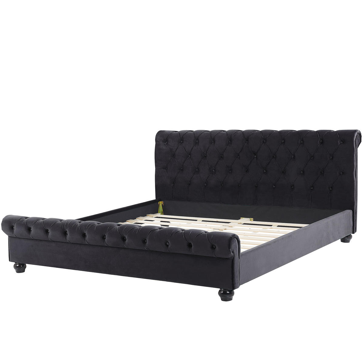 POLSTERBETT 180/200cm Schwarz Avallon - Schwarz, Textil (180/200cm) - Beliani
