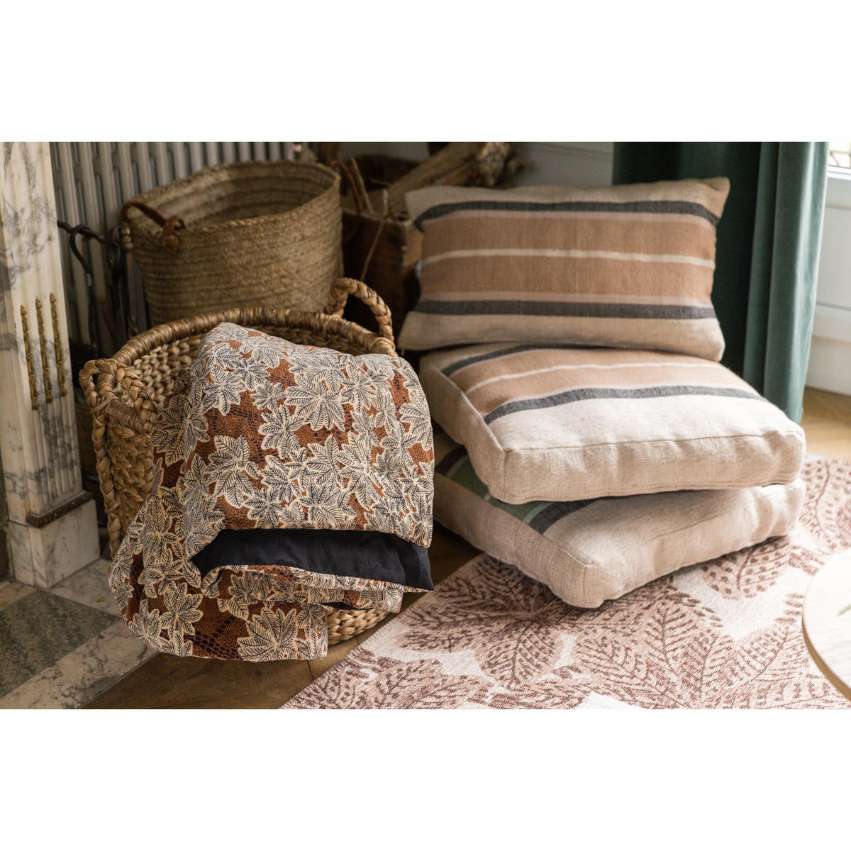 BODENKISSEN Gatsby sein 55 x 55 x 10 cm - Multicolor, Textil (55/55cm) - Vivaraise