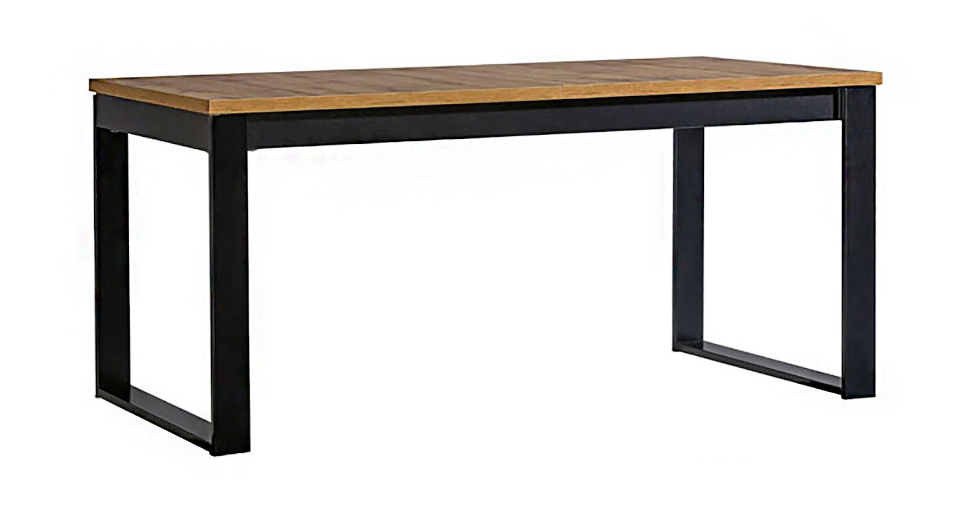 ESSTISCH Lamia Wotan Eiche / schwarz 160-240 / 90 / 77cm - Schwarz/Braun, Holz/Holzwerkstoff (90/240/77cm) - Feldmann-Wohnen