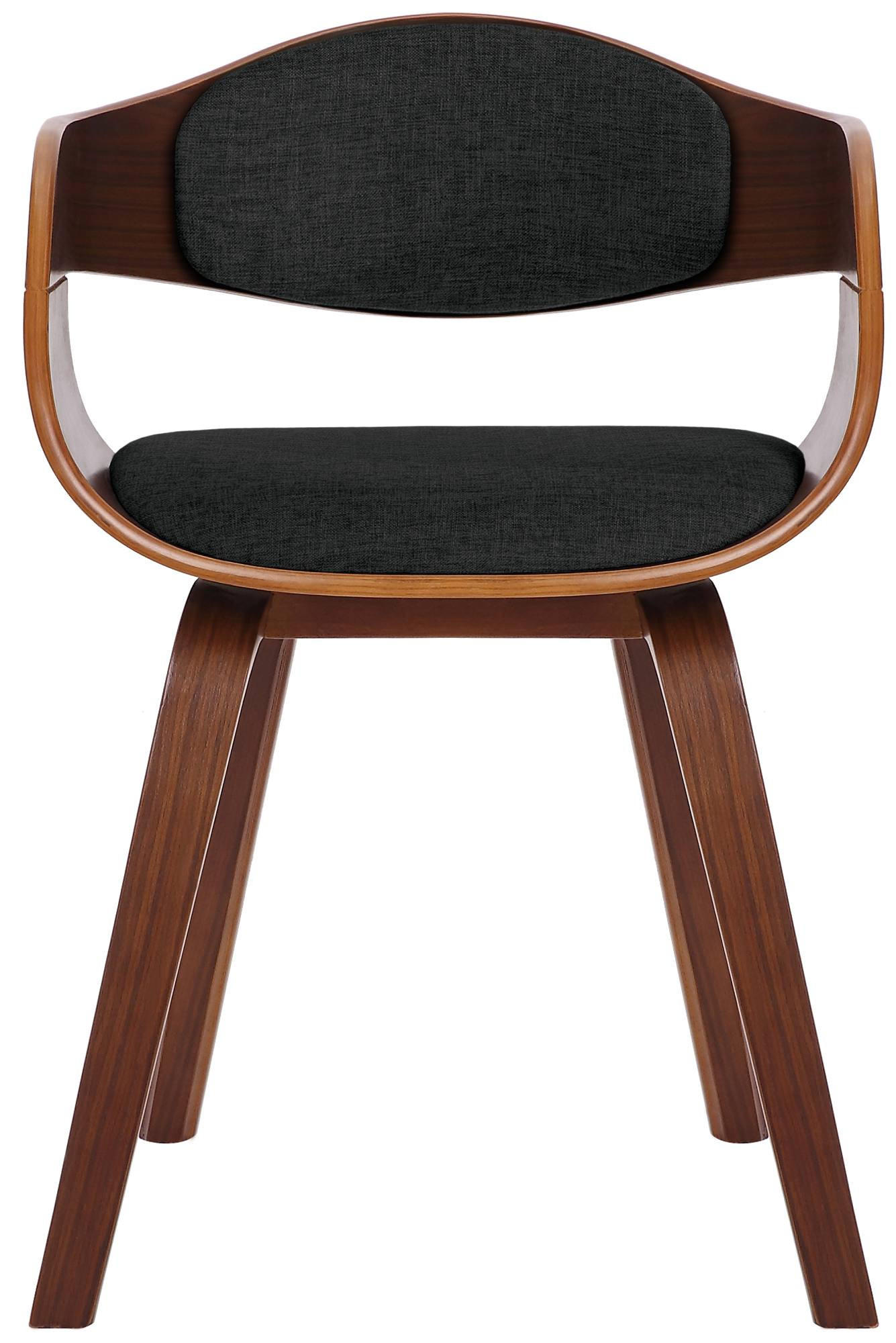 ARMLEHNENSTUHL 2er Set Stoff Walnuss/Schwarz - Walnussfarben/Schwarz, Holz/Textil (49/73/46cm) - CLP