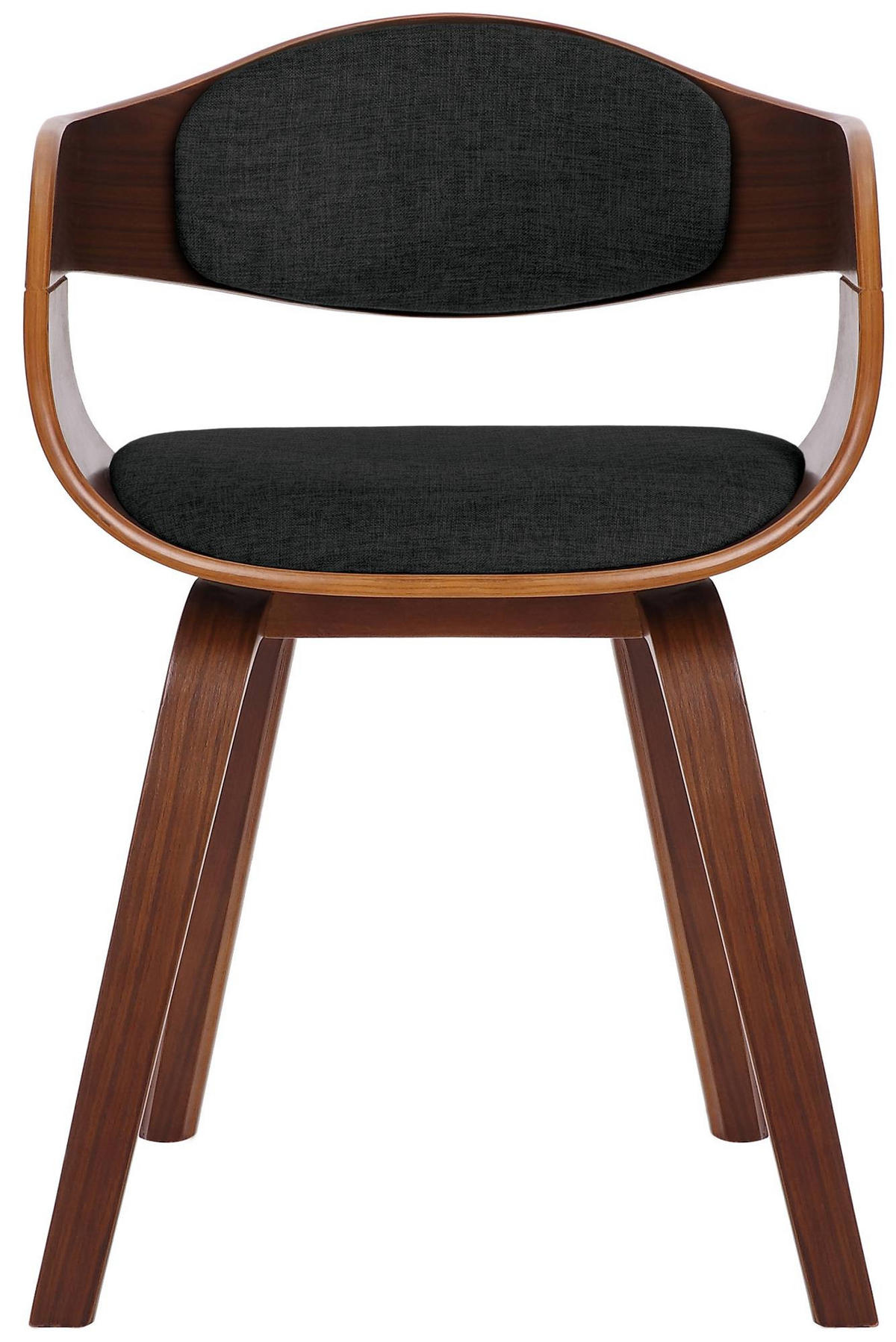 ARMLEHNENSTUHL Stoff Walnuss/Schwarz - Walnussfarben/Schwarz, Holz/Textil (49/73/46cm) - CLP