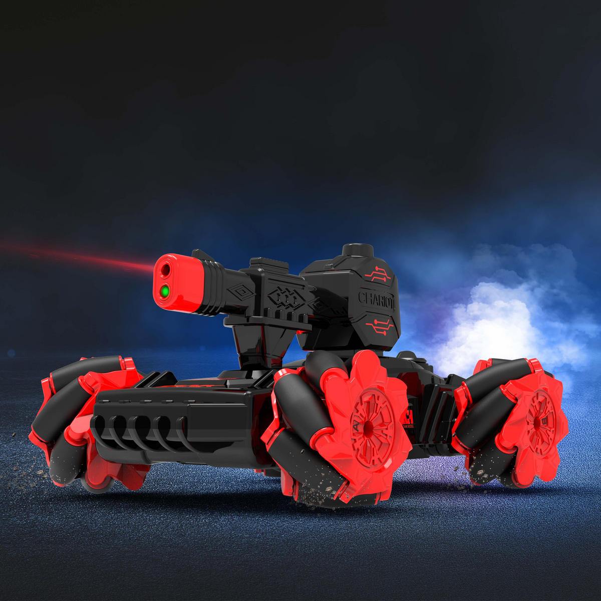 RC-PANZER-TANK Spielzeug Zweier-Set mit authentischen Qualm und LED Duell-Modus 360° Movement - Schwarz, Kunststoff (22/17/13cm) - Northpoint