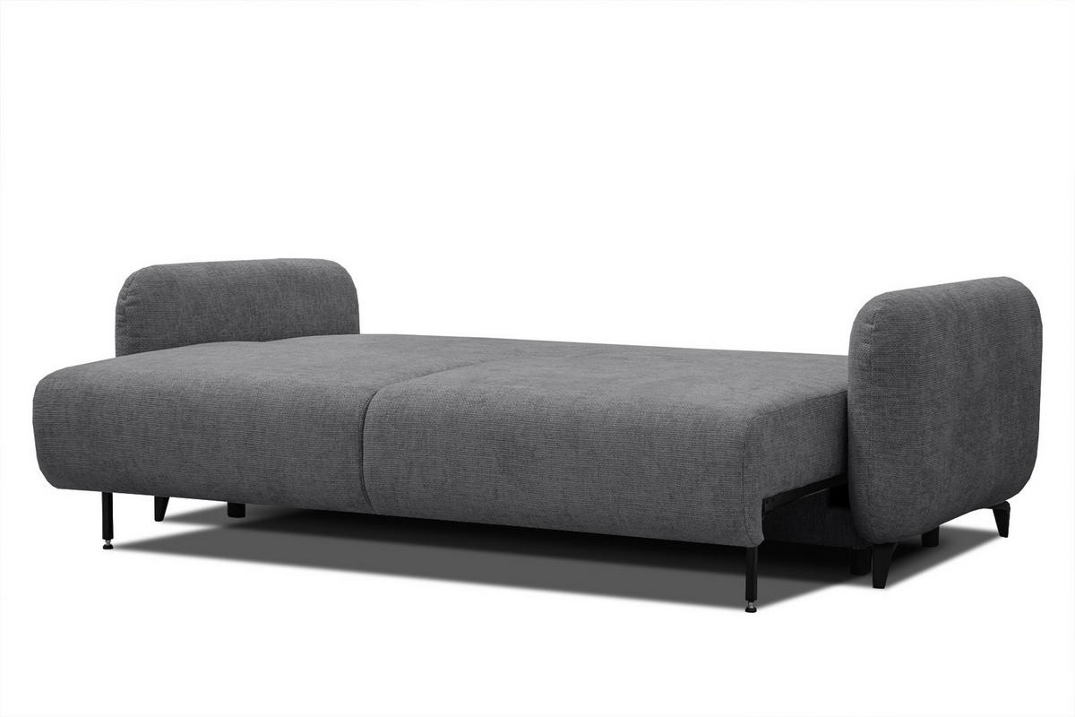 SOFA DRAKE 3-Sitzer mit Schlaffunktion, dunkelgrau - Dunkelgrau/Braun, Holz/Textil (232/90/107cm) - Courtois Laville