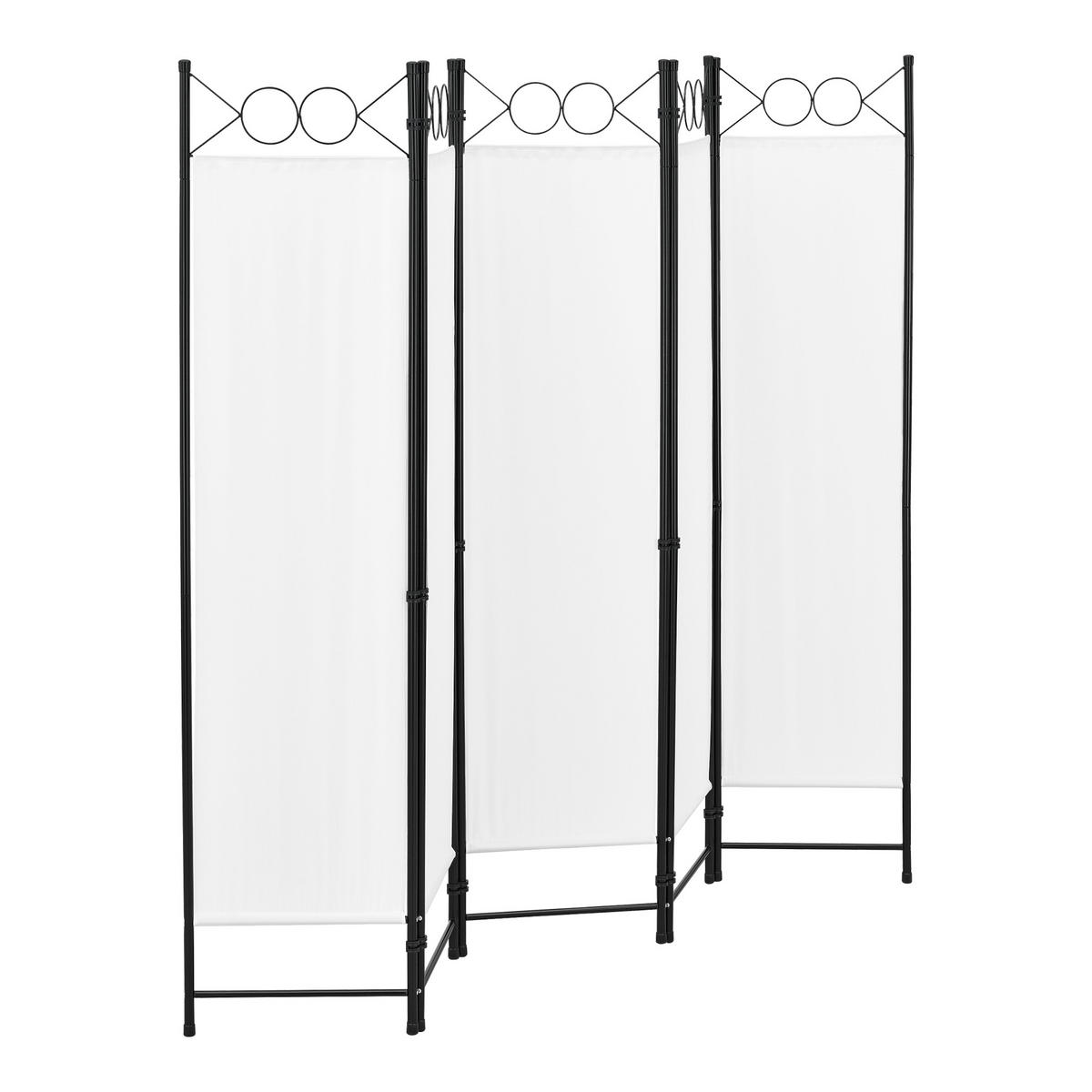 SICHTSCHUTZ Saragossa - Weiß, Textil/Metall (200/2cm) - [en.casa]