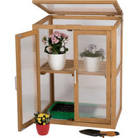 GEWÄCHSHAUS aus Holz für Balkon & Garten, mit Polycarbonat - Braun, Holz (56/76/43cm) - needs&wants